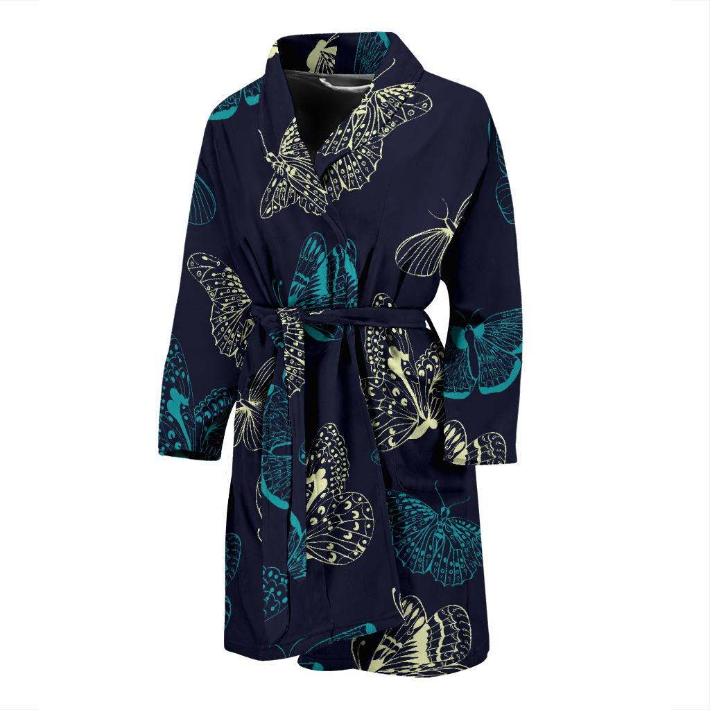 Monarch Butterfly Pattern Print Design 01 Men Bathrobe-JORJUNE.COM