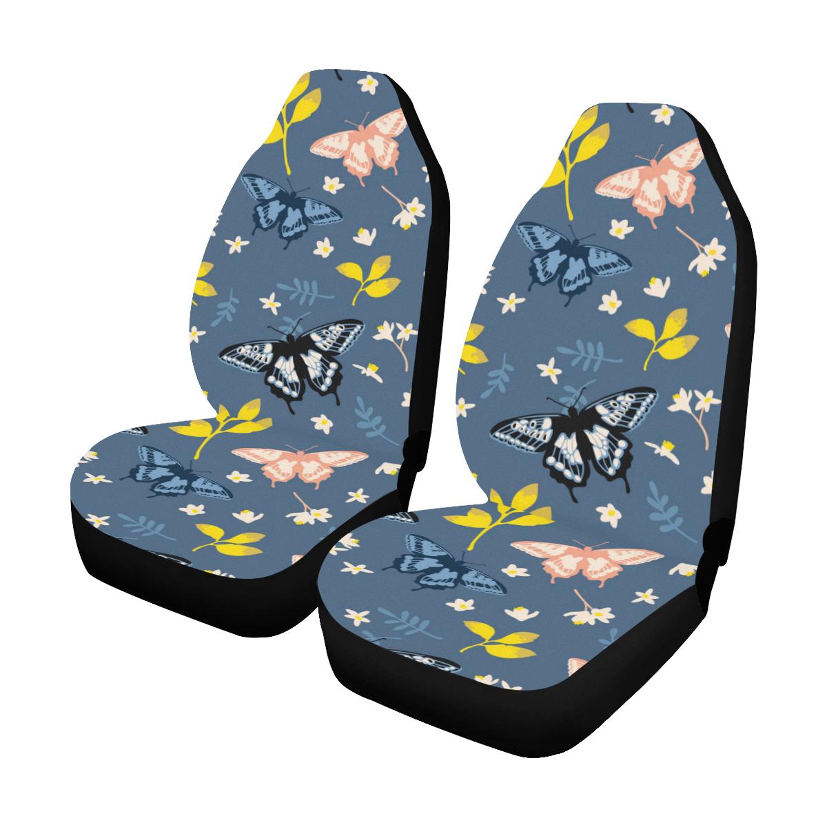 Yellow Monarch Butterfly Pattern Print Universal Fit Car Seat Cover