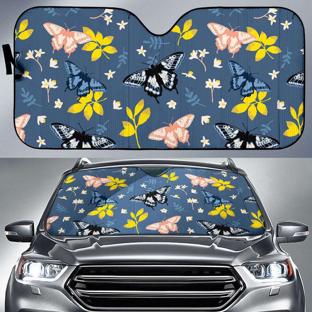 Monarch Butterfly Pattern Print Design 02 Car Sun Shades-JORJUNE.COM