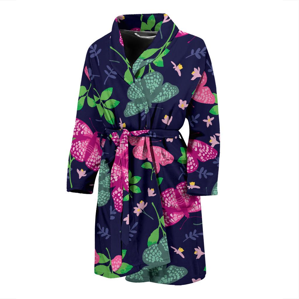 Monarch Butterfly Pattern Print Design 03 Men Bathrobe-JORJUNE.COM