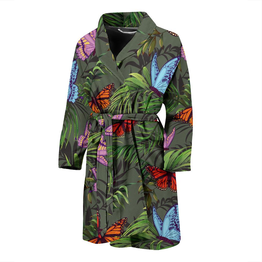 Monarch Butterfly Pattern Print Design 04 Men Bathrobe-JORJUNE.COM