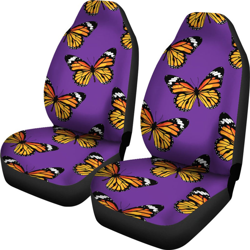 Monarch Butterfly Purple Print Pattern Universal Fit Car Seat Covers