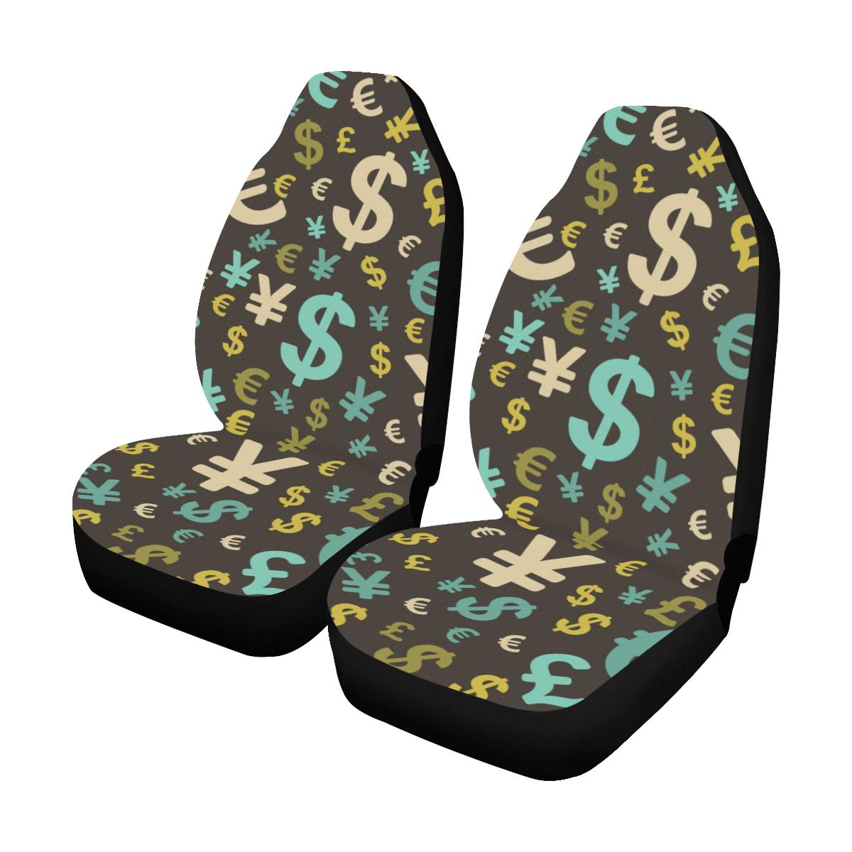 Money Pattern Print Design 01 Car Seat Covers (Set of 2)-JORJUNE.COM