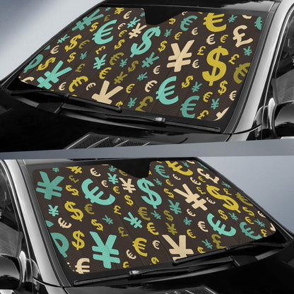 Money Pattern Print Design 01 Car Sun Shades-JORJUNE.COM
