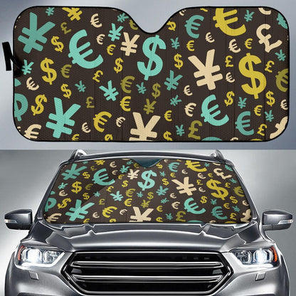 Money Pattern Print Design 01 Car Sun Shades-JORJUNE.COM