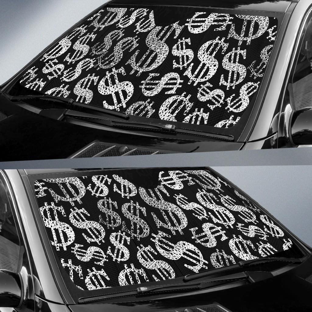 Money Pattern Print Design 02 Car Sun Shades-JORJUNE.COM