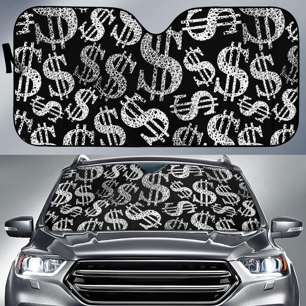 Money Pattern Print Design 02 Car Sun Shades-JORJUNE.COM