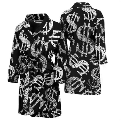 Money Pattern Print Design 02 Men Bathrobe-JORJUNE.COM