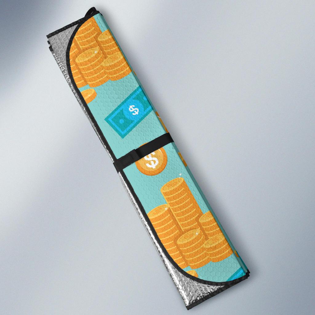Money Pattern Print Design 03 Car Sun Shades-JORJUNE.COM