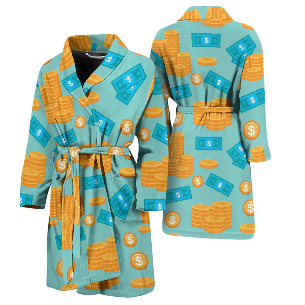 Money Pattern Print Design 03 Men Bathrobe-JORJUNE.COM