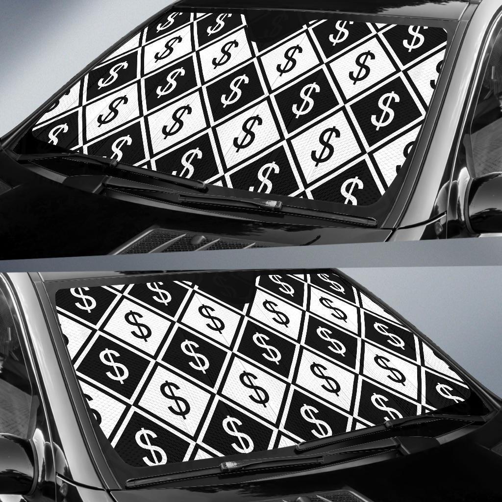 Money Pattern Print Design 04 Car Sun Shades-JORJUNE.COM
