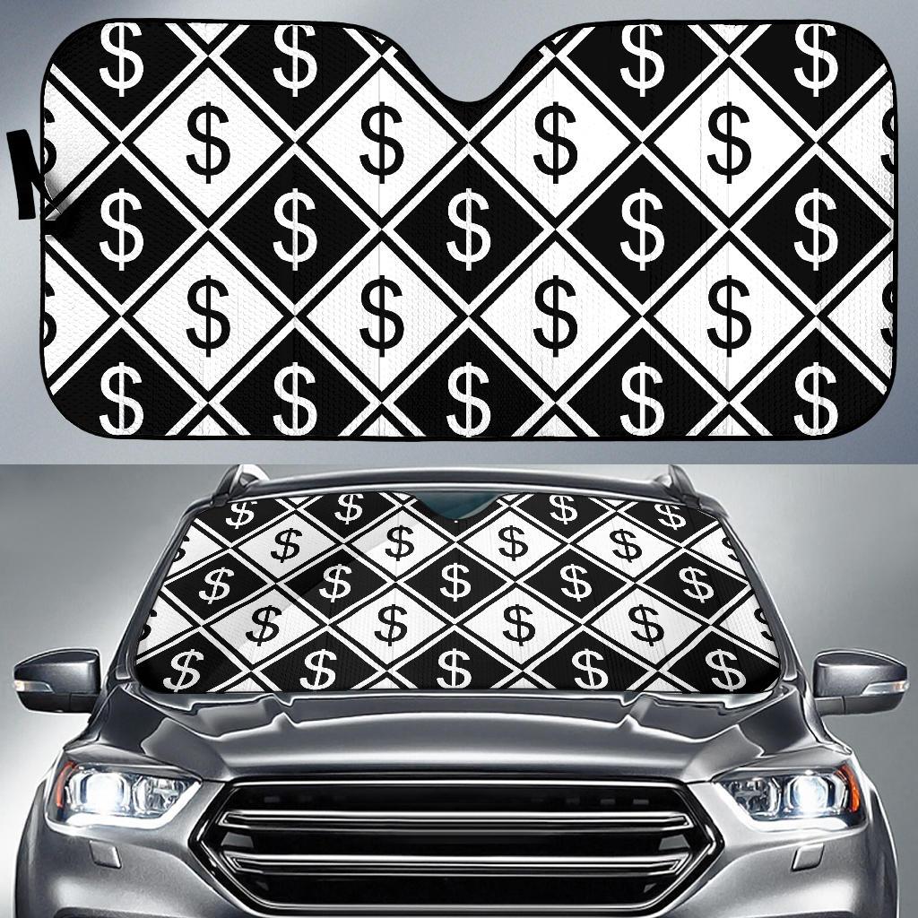 Money Pattern Print Design 04 Car Sun Shades-JORJUNE.COM