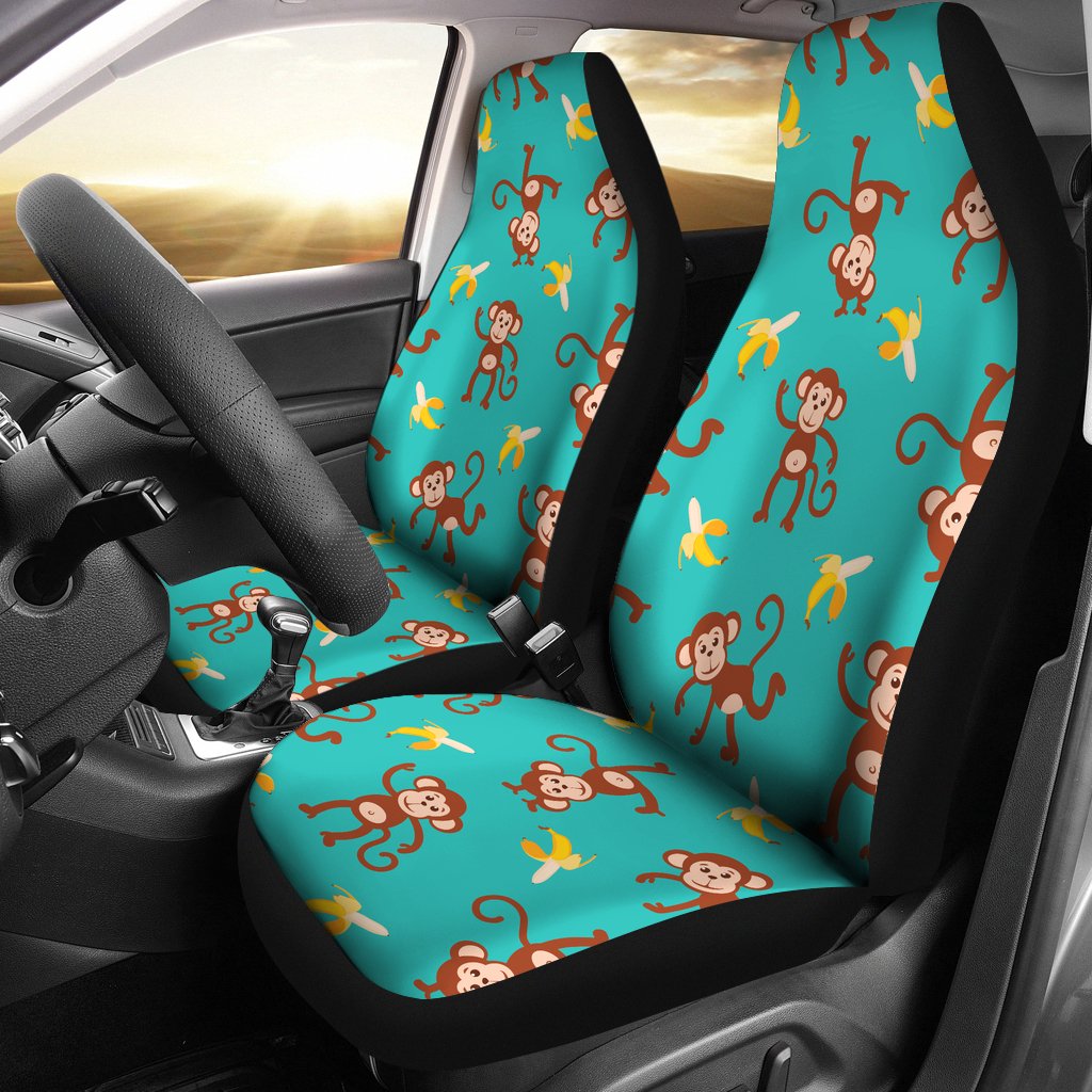 Monkey Banana Design Themed Print Universal Fit Car Seat Covers