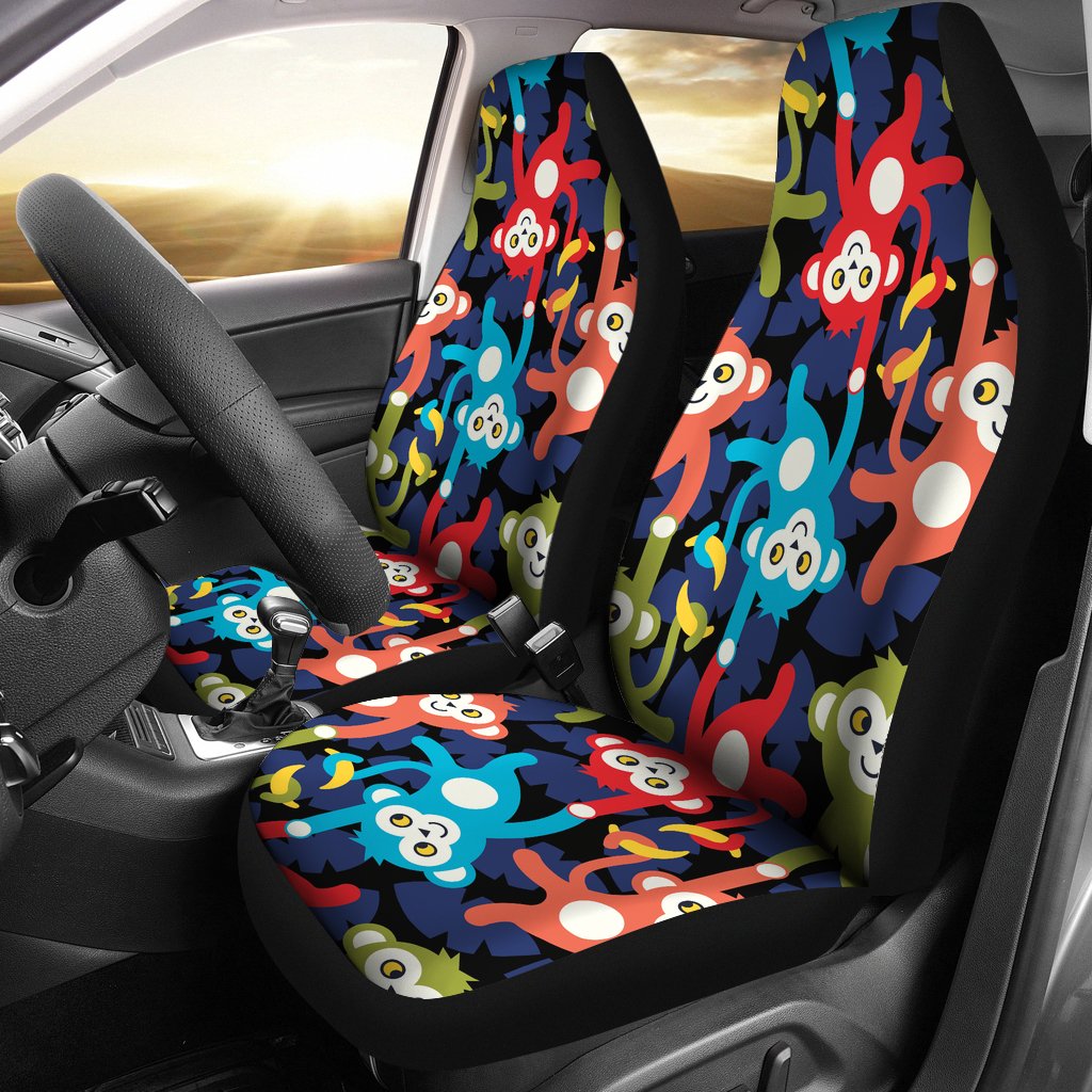 Monkey Colorful Design Themed Print Universal Fit Car Seat Covers