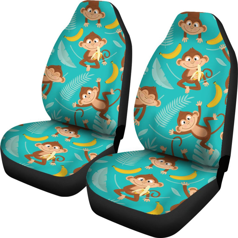 Monkey Happy Design Themed Print Universal Fit Car Seat Covers