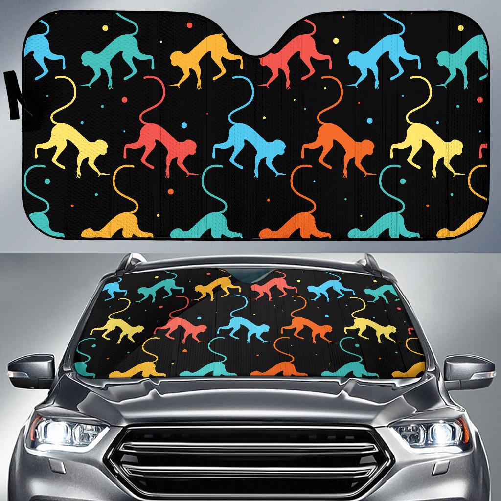 Monkey Pattern Print Design 01 Car Sun Shades-JORJUNE.COM