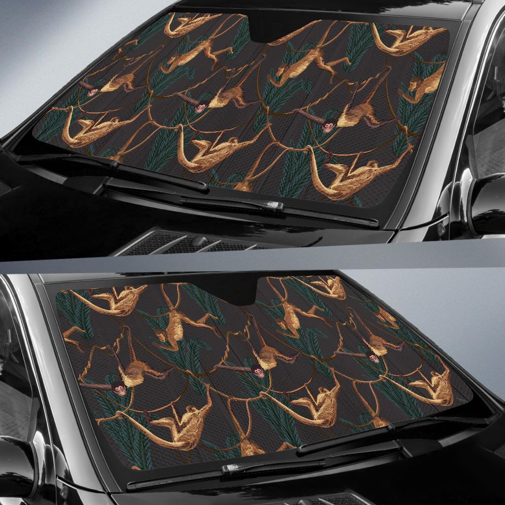 Monkey Pattern Print Design 02 Car Sun Shades-JORJUNE.COM