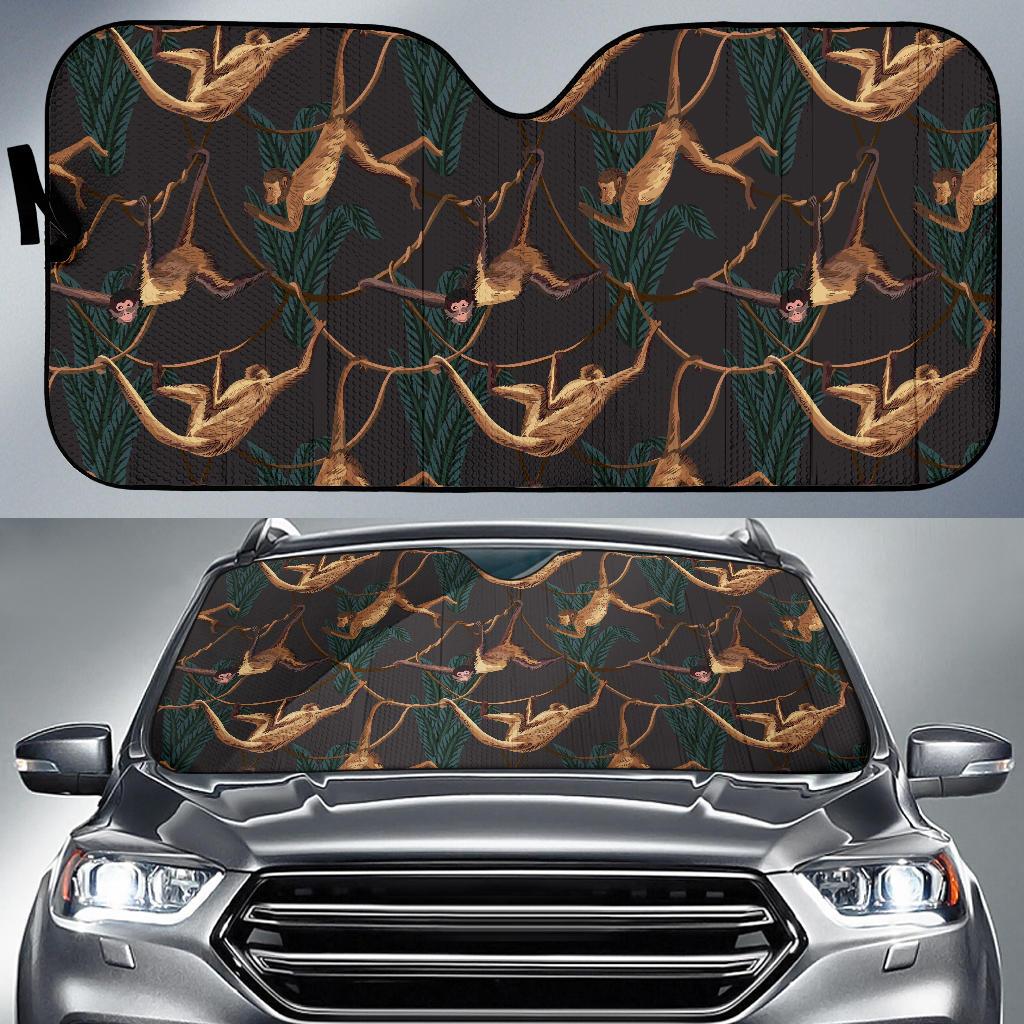 Monkey Pattern Print Design 02 Car Sun Shades-JORJUNE.COM