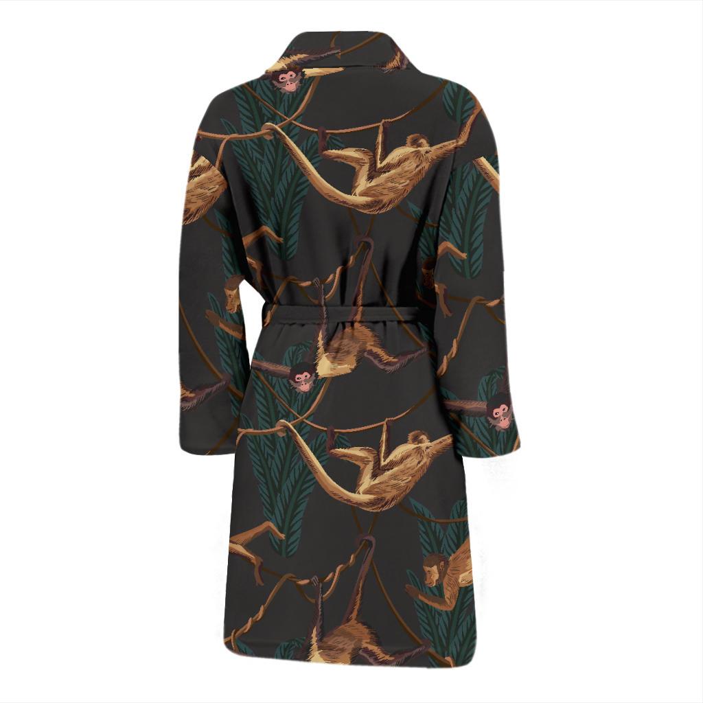 Monkey Pattern Print Design 02 Men Bathrobe-JORJUNE.COM