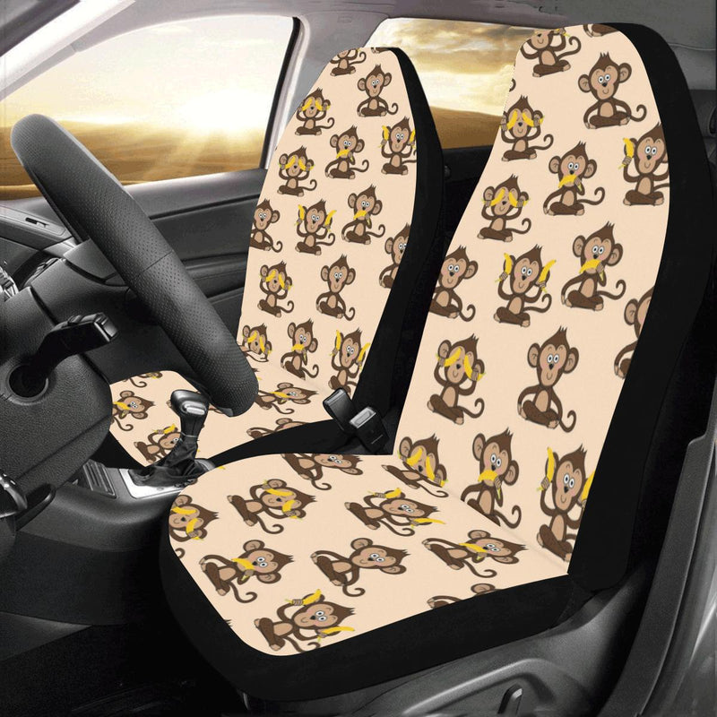 Monkey Pattern Print Design 03 Car Seat Covers (Set of 2)-JORJUNE.COM