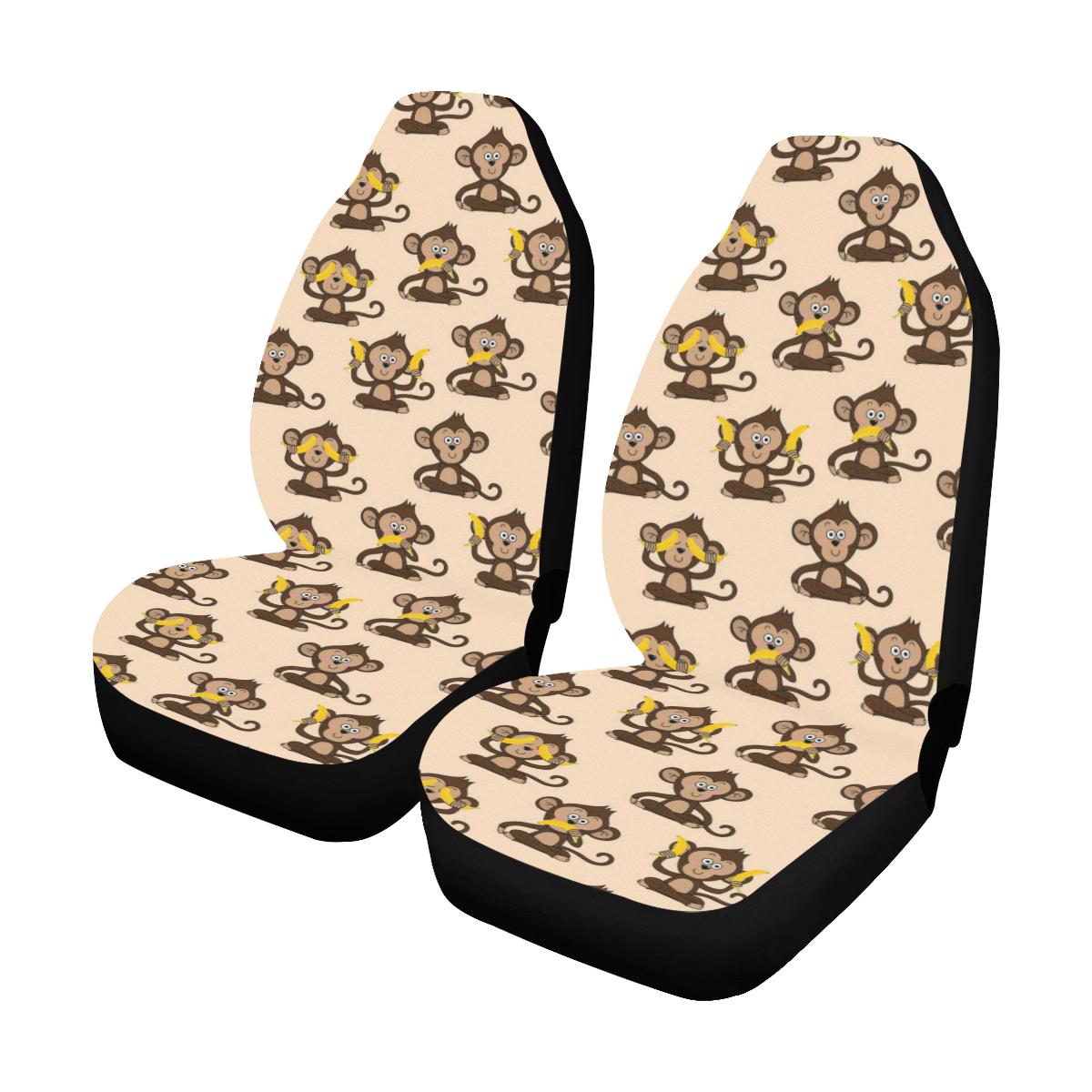 Monkey Pattern Print Design 03 Car Seat Covers (Set of 2)-JORJUNE.COM