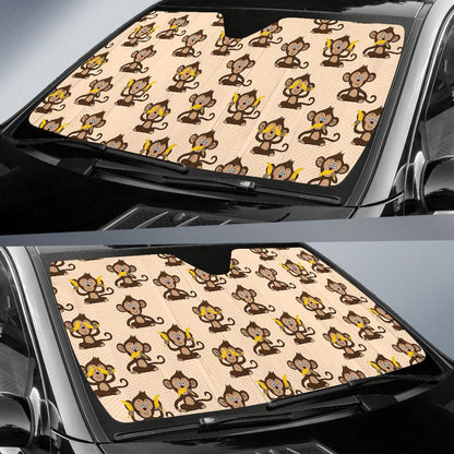 Monkey Pattern Print Design 03 Car Sun Shades-JORJUNE.COM