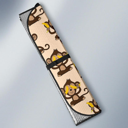 Monkey Pattern Print Design 03 Car Sun Shades-JORJUNE.COM