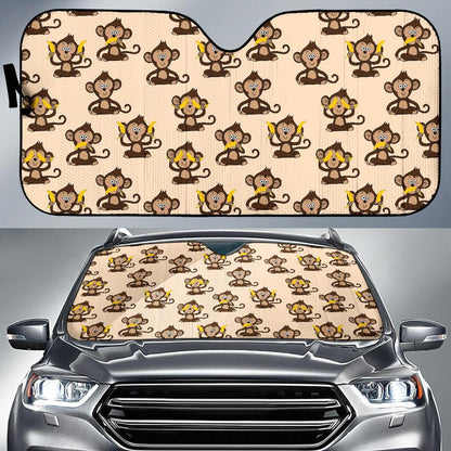 Monkey Pattern Print Design 03 Car Sun Shades-JORJUNE.COM