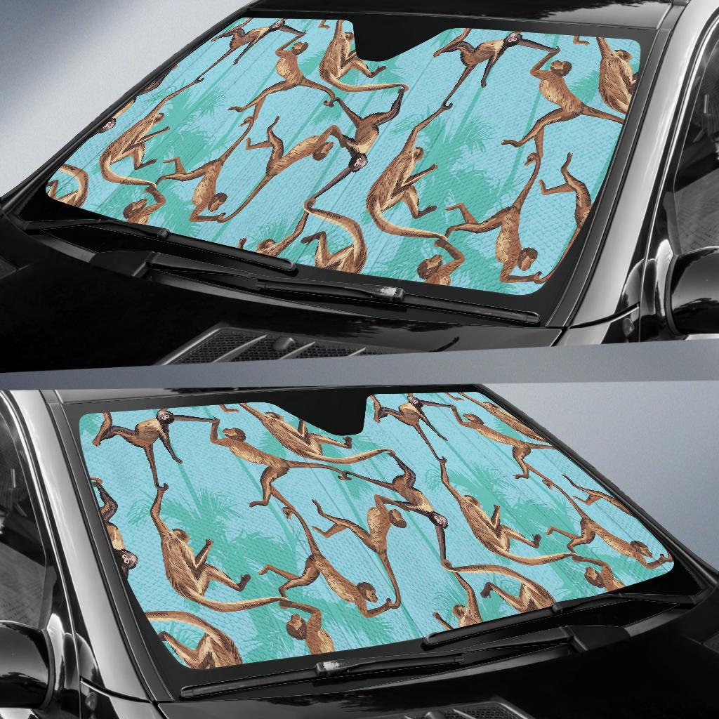 Monkey Pattern Print Design 04 Car Sun Shades-JORJUNE.COM