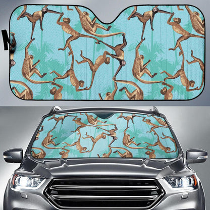 Monkey Pattern Print Design 04 Car Sun Shades-JORJUNE.COM