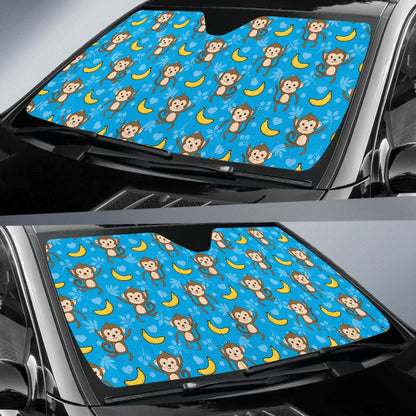 Monkey Pattern Print Design 05 Car Sun Shades-JORJUNE.COM