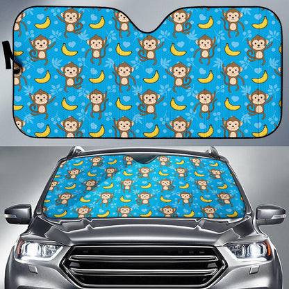 Monkey Pattern Print Design 05 Car Sun Shades-JORJUNE.COM