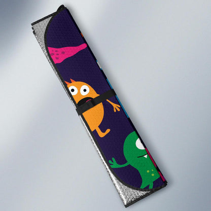 Monster Cartoon Pattern Print Design 02 Car Sun Shades-JORJUNE.COM