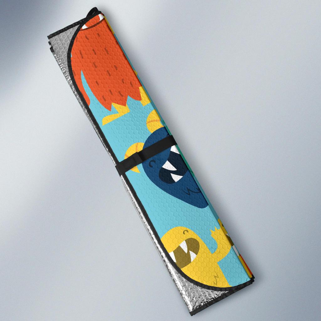 Monster Cartoon Pattern Print Design 03 Car Sun Shades-JORJUNE.COM