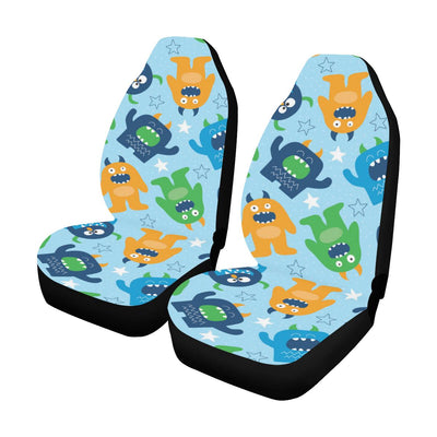 Monster Cartoon Pattern Print Design 04 Car Seat Covers (Set of 2)-JORJUNE.COM