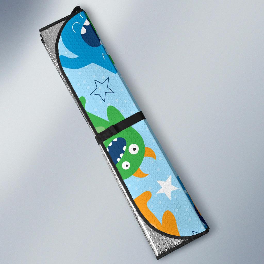 Monster Cartoon Pattern Print Design 04 Car Sun Shades-JORJUNE.COM