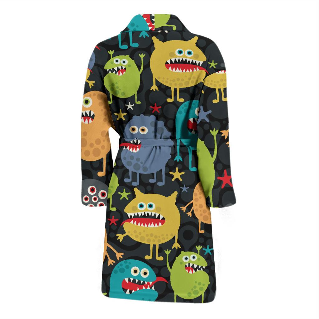 Monster Pattern Print Design 01 Men Bathrobe-JORJUNE.COM