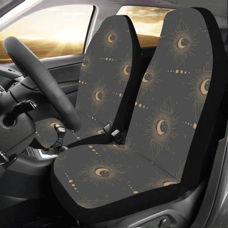 Moon Boho Pattern Print Design 02 Car Seat Covers (Set of 2)-JORJUNE.COM