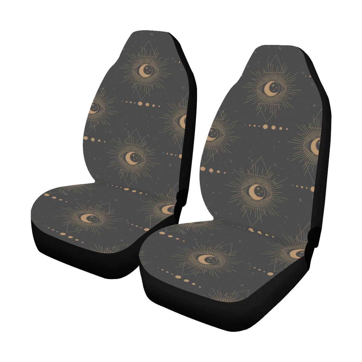 Moon Boho Pattern Print Design 02 Car Seat Covers (Set of 2)-JORJUNE.COM