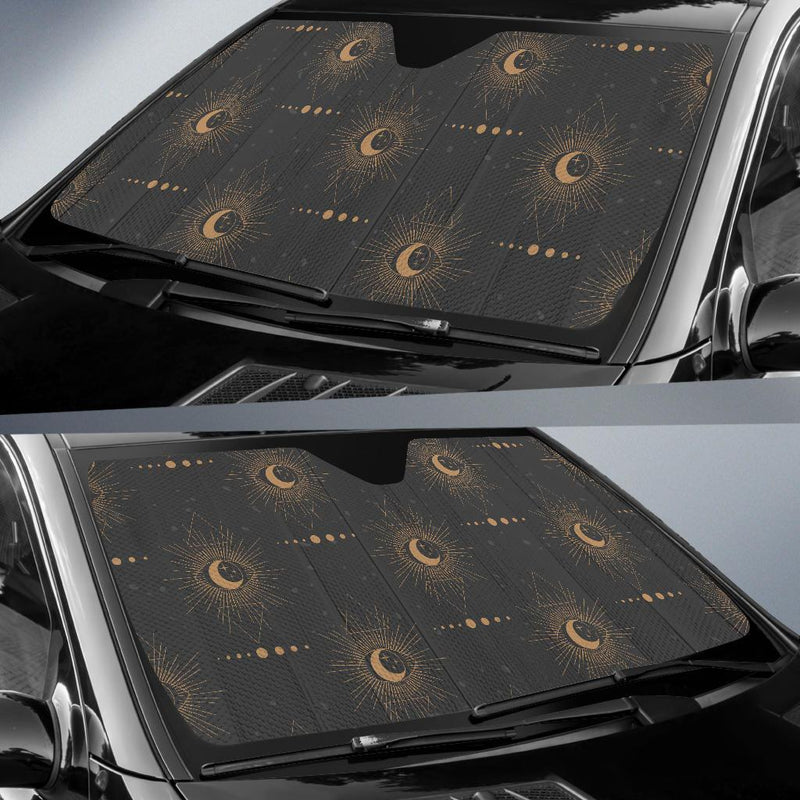 Moon Boho Pattern Print Design 02 Car Sun Shades-JORJUNE.COM