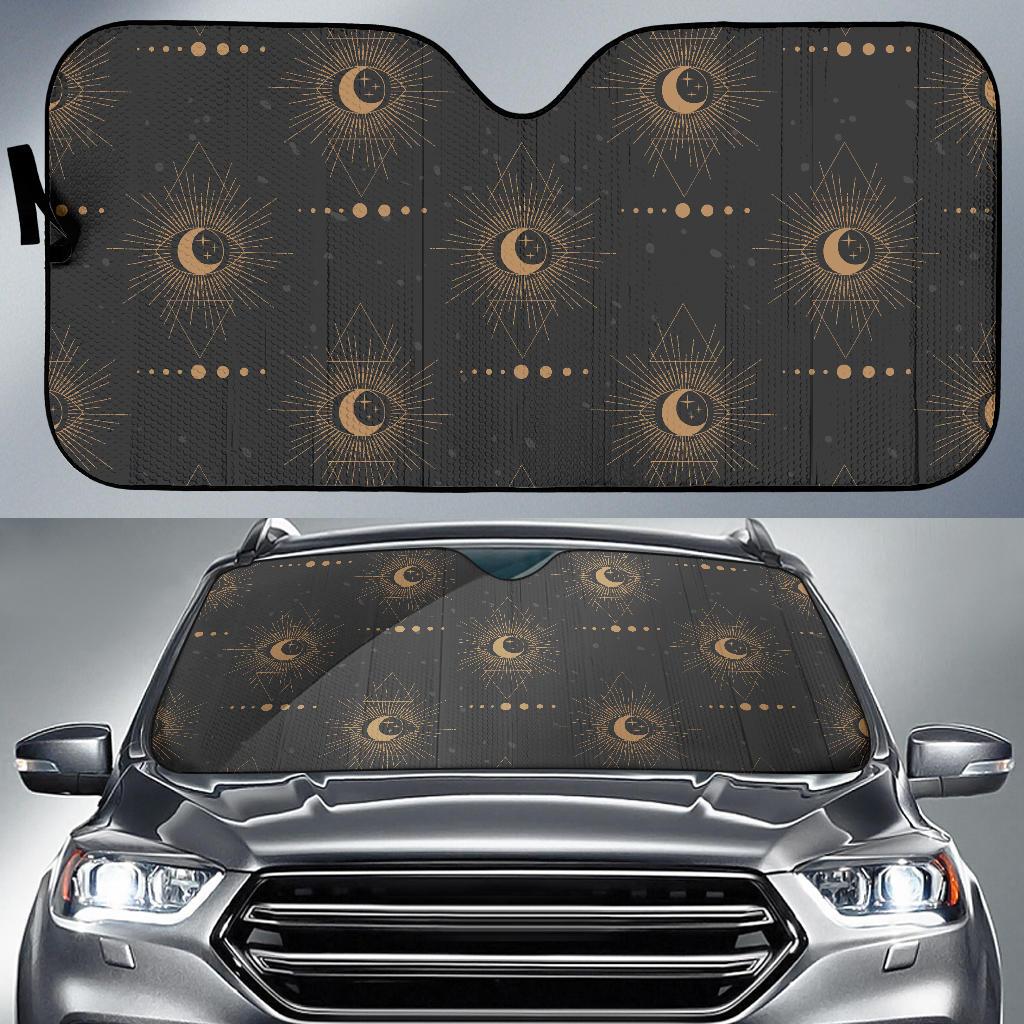 Moon Boho Pattern Print Design 02 Car Sun Shades-JORJUNE.COM