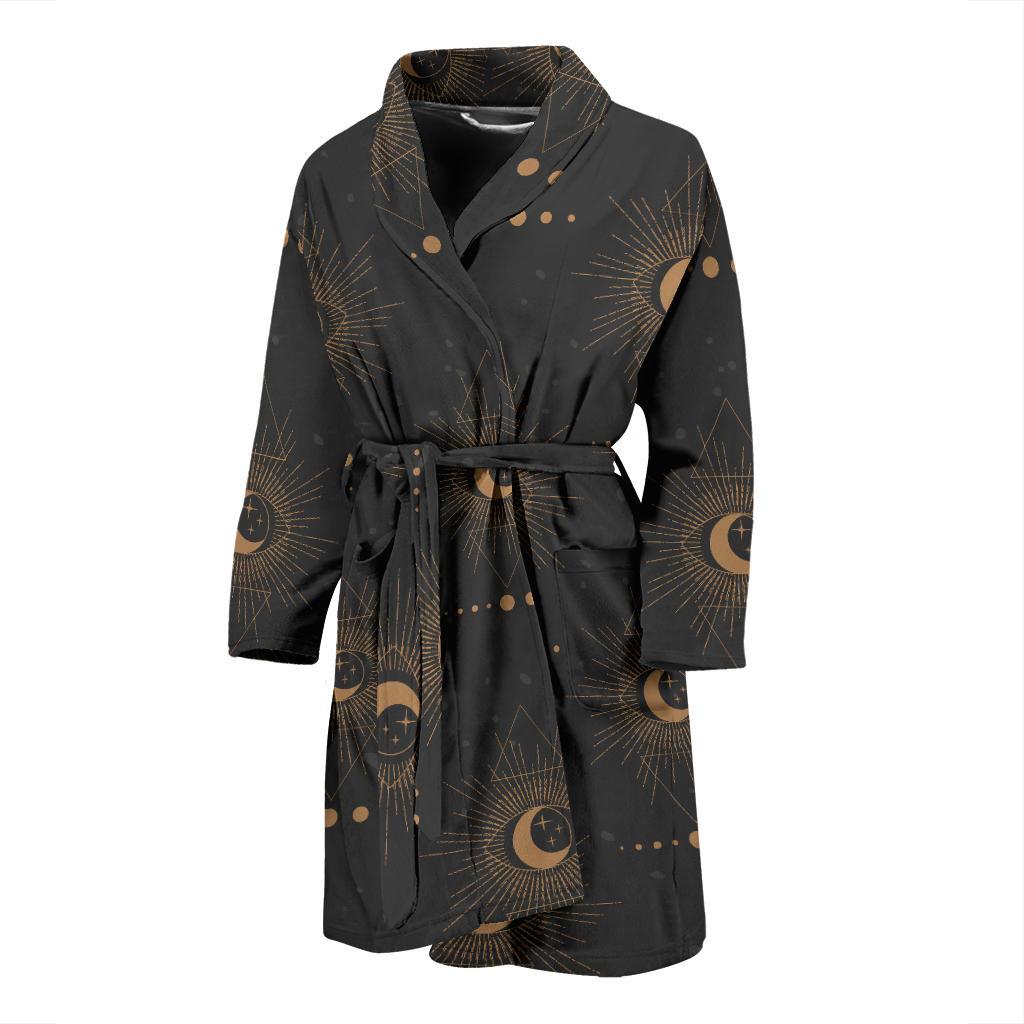 Moon Boho Pattern Print Design 02 Men Bathrobe-JORJUNE.COM