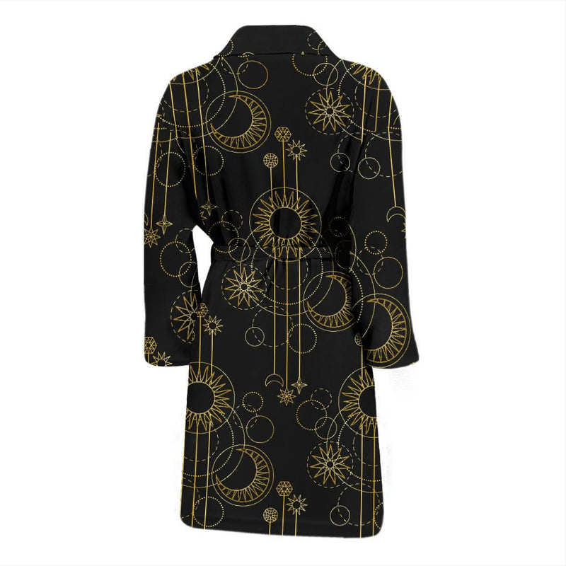 Moon Boho Style Pattern Print Design 01 Men Bathrobe-JORJUNE.COM