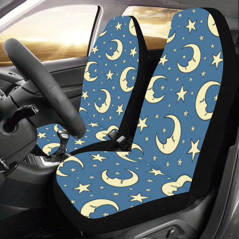 Moon Night Pattern Print Design 03 Car Seat Covers (Set of 2)-JORJUNE.COM