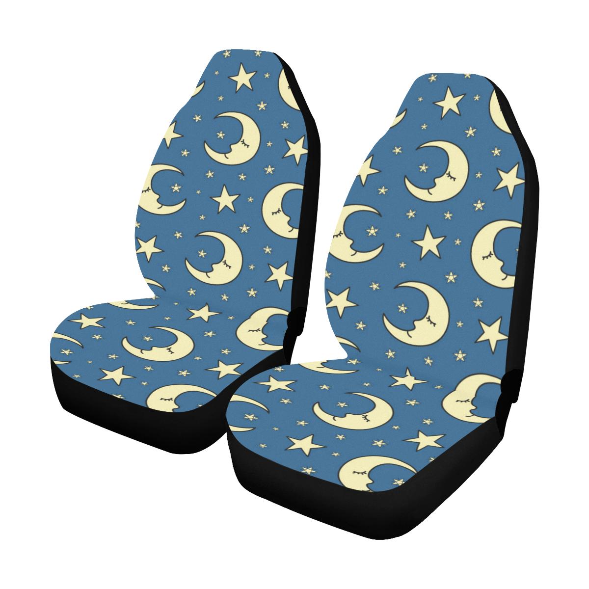 Moon Night Pattern Print Design 03 Car Seat Covers (Set of 2)-JORJUNE.COM