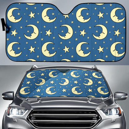 Moon Night Pattern Print Design 03 Car Sun Shades-JORJUNE.COM