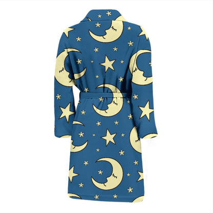Moon Night Pattern Print Design 03 Men Bathrobe-JORJUNE.COM