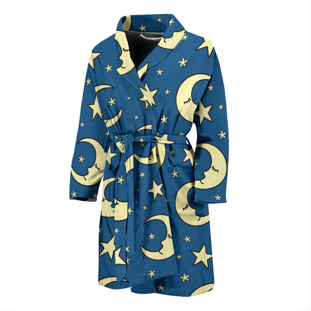 Moon Night Pattern Print Design 03 Men Bathrobe-JORJUNE.COM