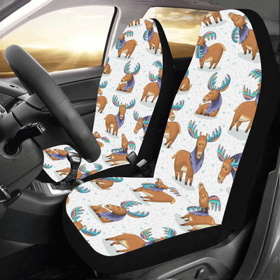 Moose Cute Pattern Print Design 01 Car Seat Covers (Set of 2)-JORJUNE.COM