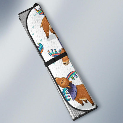 Moose Cute Pattern Print Design 01 Car Sun Shades-JORJUNE.COM
